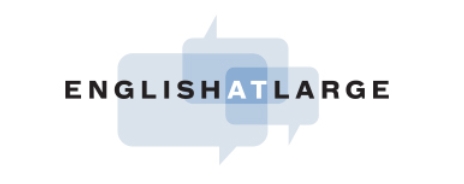 Logo with overlapping speech bubbles and English at Large text.