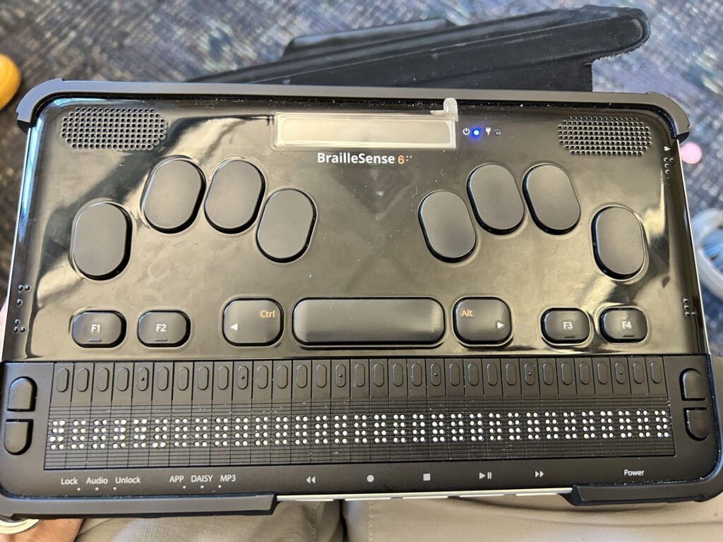 A braille keyboard.