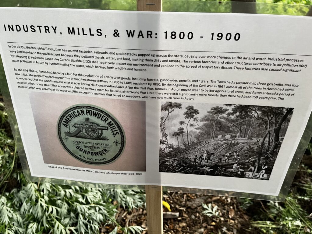 One of the posters up close. This one describes changes in Acton (and New England) through the 19th century.